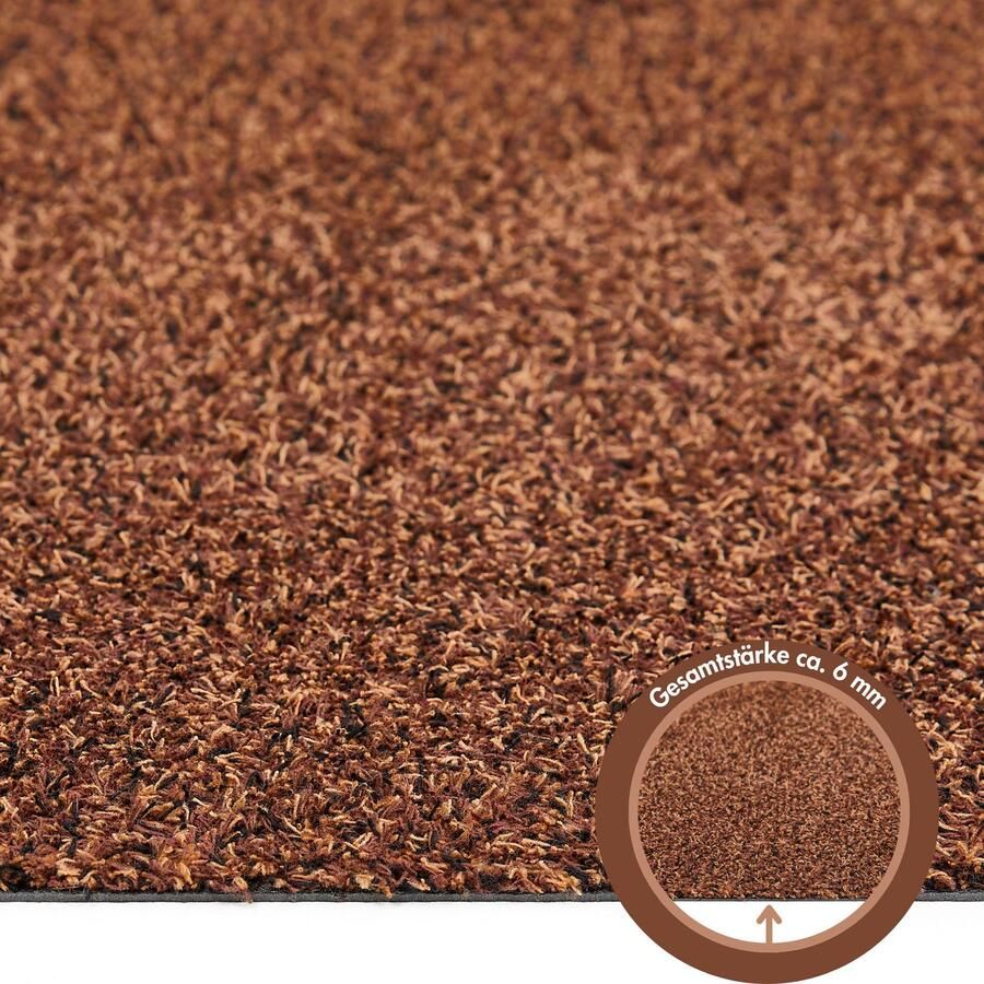 Andiamo deurmat Samson vuilvangmat van katoen voor de entree van uw huis te gebruiken als deurmat binnen deurmat in overdekte buitenruimtes of als huisdierenmat 67 x 180 cm Bruin - Foto 2