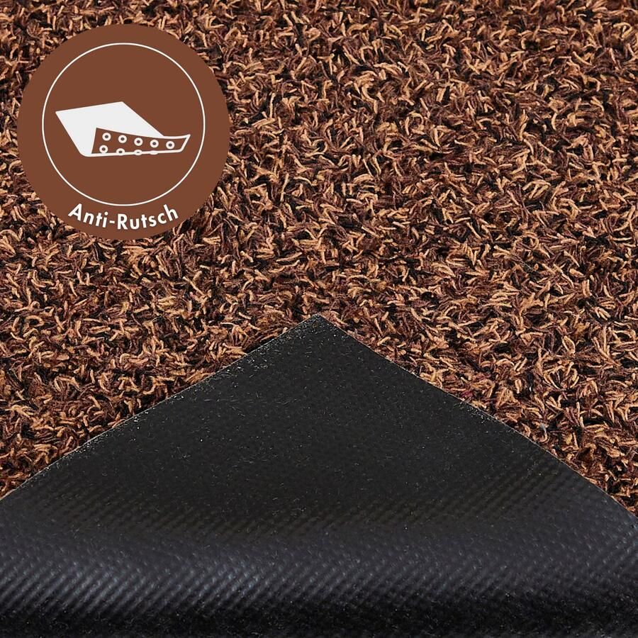 Andiamo deurmat Samson vuilvangmat van katoen voor de entree van uw huis te gebruiken als deurmat binnen deurmat in overdekte buitenruimtes of als huisdierenmat 67 x 180 cm Bruin - Foto 3