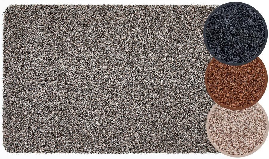 Andiamo deurmat Samson vuilvangmat van katoen voor de entree van het huis kan gebruikt worden als deurmat binnen deurmat in overdekte buitenruimtes of als huisdierenmat 100 x 150 cm graniet - Foto 7