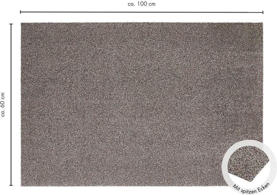 Andiamo deurmat Samson vuilvangmat van katoen voor de entree van het huis kan gebruikt worden als deurmat binnen deurmat in overdekte buitenruimtes of als huisdierenmat 100 x 150 cm graniet - Foto 5