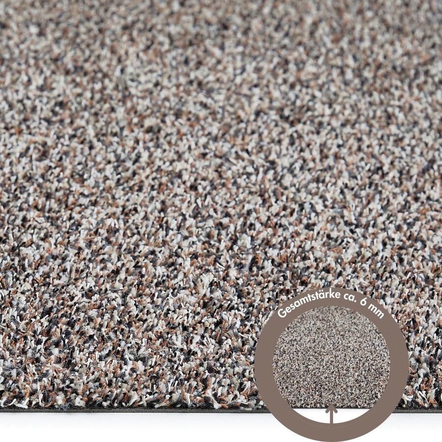 Andiamo deurmat Samson vuilvangmat van katoen voor de entree van het huis kan gebruikt worden als deurmat binnen deurmat in overdekte buitenruimtes of als huisdierenmat 100 x 150 cm graniet - Foto 2