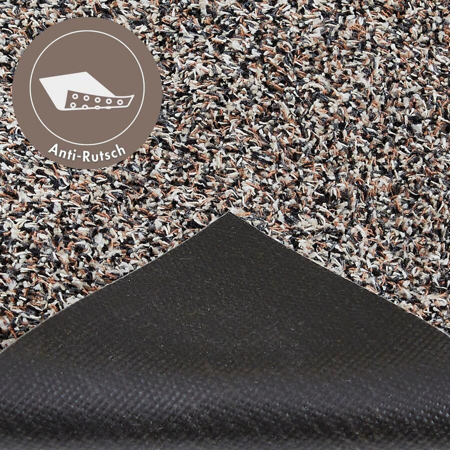 Andiamo deurmat Samson vuilvangmat van katoen voor de entree van het huis kan gebruikt worden als deurmat binnen deurmat in overdekte buitenruimtes of als huisdierenmat 100 x 150 cm graniet - Foto 3