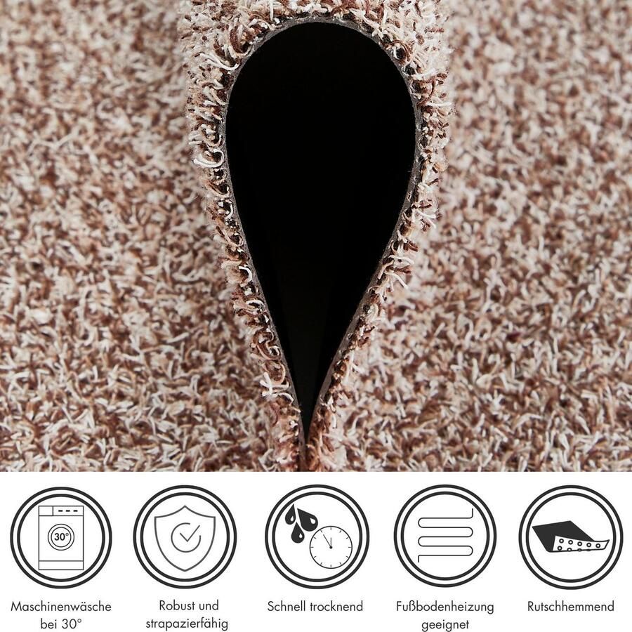 Andiamo deurmat Samson vuilvangmat van katoen voor de entree van het huis kan gebruikt worden als deurmat binnen deurmat in overdekte buitenruimtes of als huisdierenmat 100 x 150 cm lichtbeige