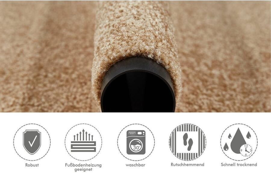 Andiamo Mat Super Wash & Clean Made in Belgium Vuilopvangmat uni kleuren antislip wasbaar - Foto 6