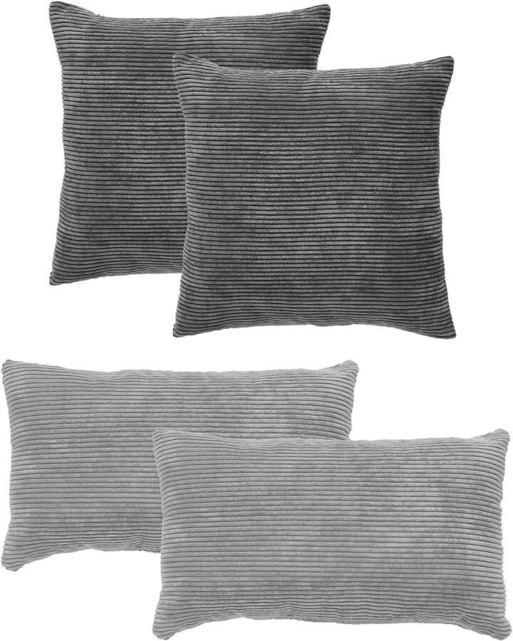 Andiamo Sierkussen Cord kussen Emy 4-delig set kussenhoes met vulling Bankkussen hoekig 40x40 & 30x50 cm ook afzonderlijk verkrijgbaar - Foto 2