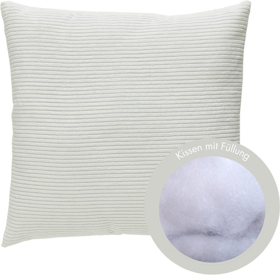 Andiamo Sierkussen Cord kussen Emy kussenhoes met vulling Sierkussens vierkant 40x40 of 30x50 cm ook verkrijgbaar als 4-delige set (1 stuk) - Foto 3