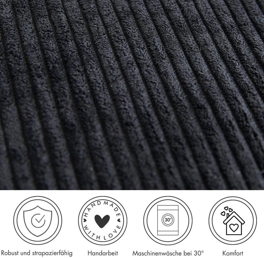 Andiamo Sierkussen Cord kussen Emy kussenhoes met vulling Sierkussens vierkant 40x40 of 30x50 cm ook verkrijgbaar als 4-delige set (1 stuk) - Foto 3