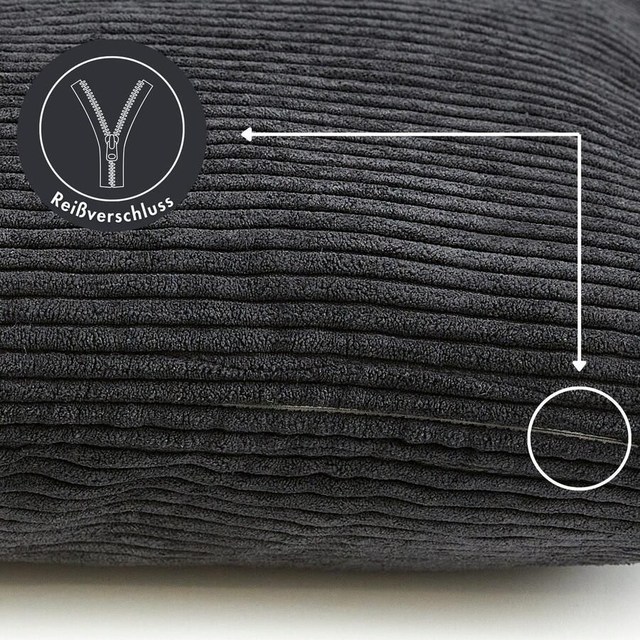 Andiamo Sierkussen Cord kussen Emy kussenhoes met vulling Sierkussens vierkant 40x40 of 30x50 cm ook verkrijgbaar als 4-delige set (1 stuk)