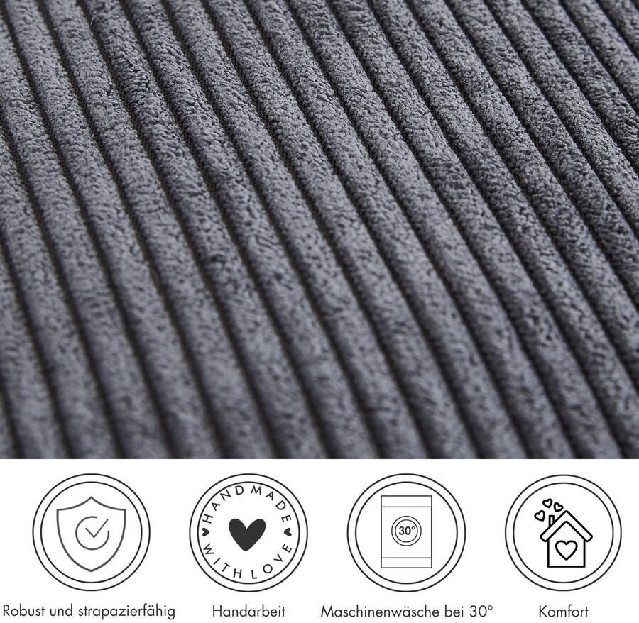 Andiamo Sierkussen Cord kussen Emy kussenhoes met vulling Sierkussens vierkant 40x40 of 30x50 cm ook verkrijgbaar als 4-delige set (1 stuk) - Foto 3