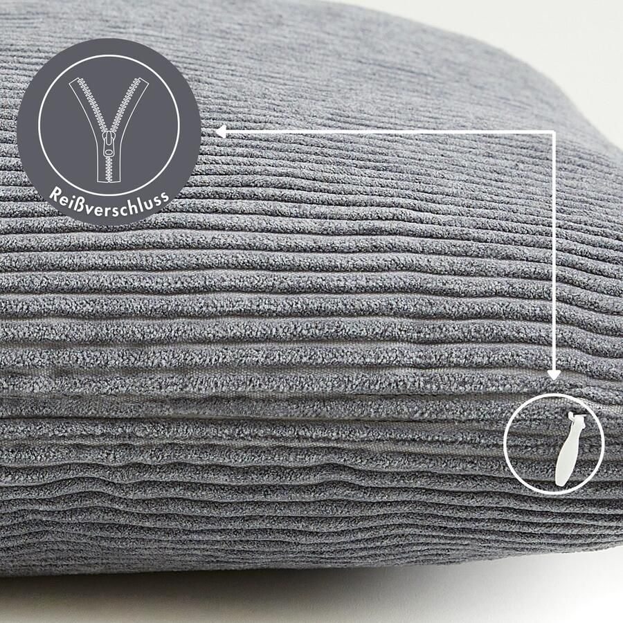 Andiamo Sierkussen Cord kussen Emy kussenhoes met vulling Sierkussens vierkant 40x40 of 30x50 cm ook verkrijgbaar als 4-delige set (1 stuk)