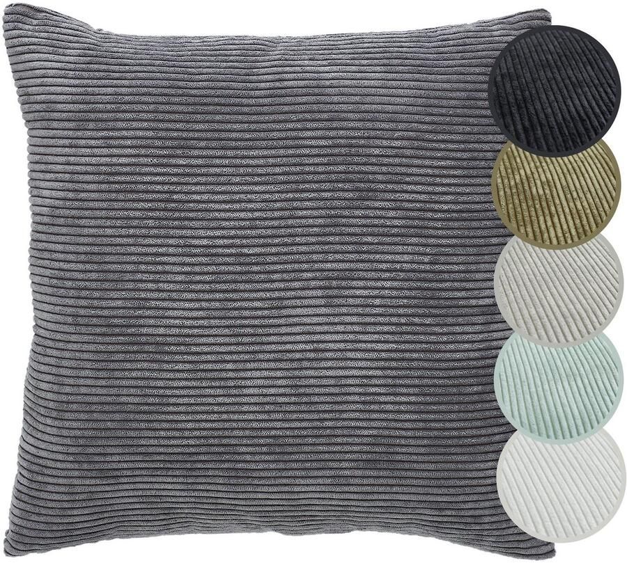 Andiamo Sierkussen Cord kussen Emy kussenhoes met vulling Sierkussens vierkant 40x40 of 30x50 cm ook verkrijgbaar als 4-delige set (1 stuk) - Foto 6