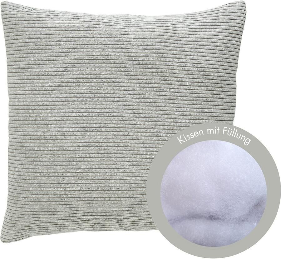 Andiamo Sierkussen Cord kussen Emy kussenhoes met vulling Sierkussens vierkant 40x40 of 30x50 cm ook verkrijgbaar als 4-delige set (1 stuk) - Foto 4