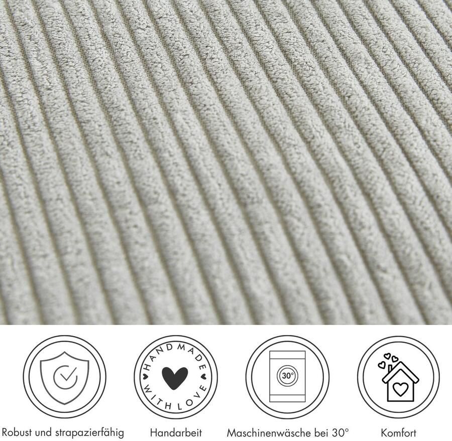 Andiamo Sierkussen Cord kussen Emy kussenhoes met vulling Sierkussens vierkant 40x40 of 30x50 cm ook verkrijgbaar als 4-delige set (1 stuk) - Foto 3