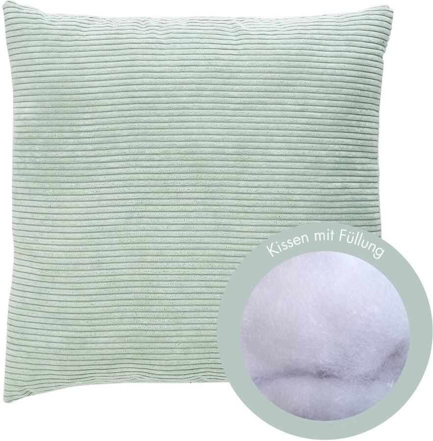 Andiamo Sierkussen Cord kussen Emy kussenhoes met vulling Sierkussens vierkant 40x40 of 30x50 cm ook verkrijgbaar als 4-delige set (1 stuk) - Foto 3