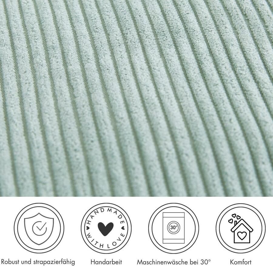 Andiamo Sierkussen Cord kussen Emy kussenhoes met vulling Sierkussens vierkant 40x40 of 30x50 cm ook verkrijgbaar als 4-delige set (1 stuk) - Foto 4