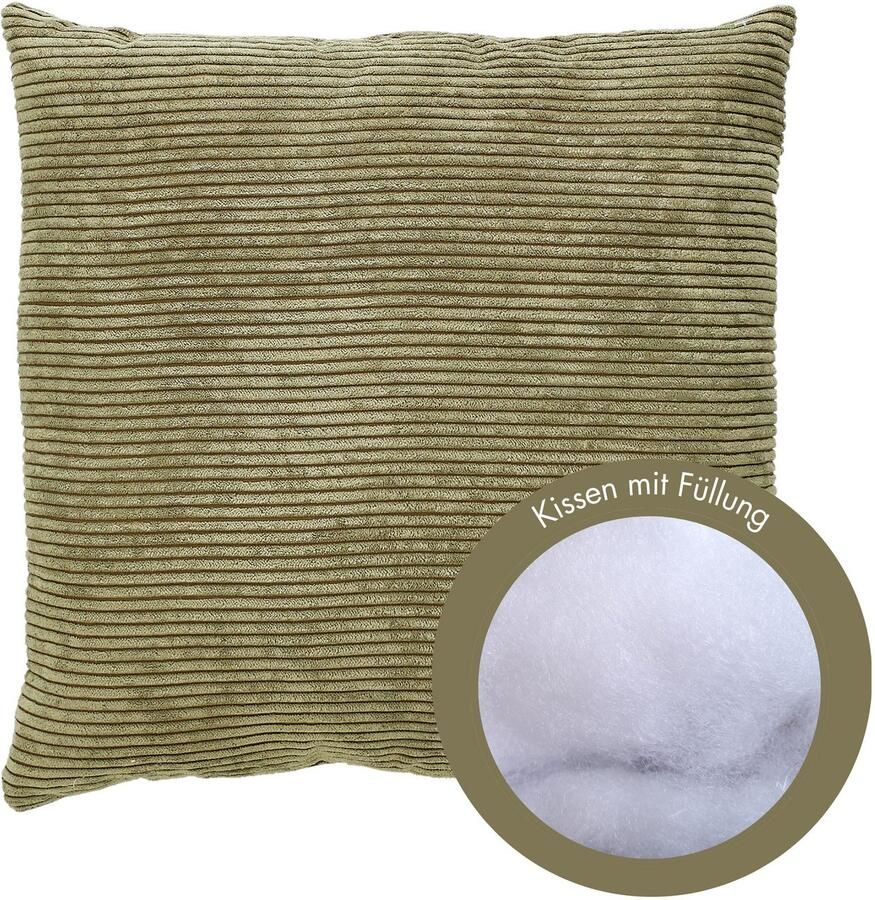 Andiamo Sierkussen Cord kussen Emy kussenhoes met vulling Sierkussens vierkant 40x40 of 30x50 cm ook verkrijgbaar als 4-delige set (1 stuk) - Foto 4