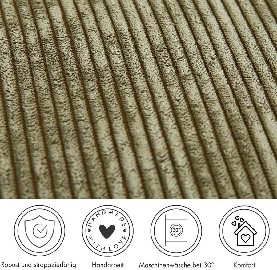 Andiamo Sierkussen Cord kussen Emy kussenhoes met vulling Sierkussens vierkant 40x40 of 30x50 cm ook verkrijgbaar als 4-delige set (1 stuk) - Foto 3