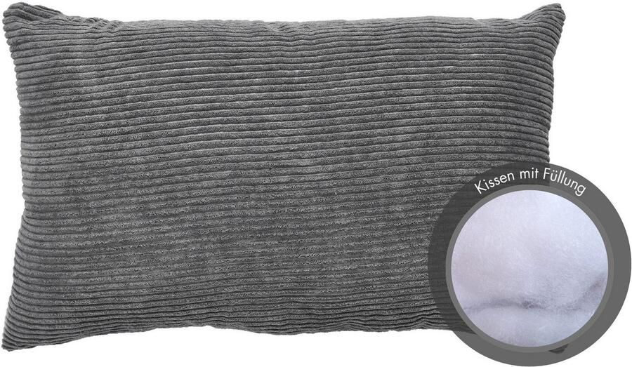 Andiamo Sierkussen Cord kussen Emy kussenhoes met vulling Sierkussens vierkant 40x40 of 30x50 cm ook verkrijgbaar als 4-delige set (1 stuk) - Foto 5