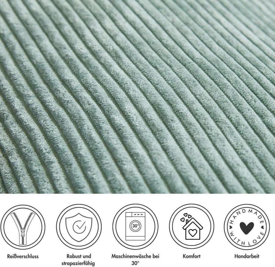 Andiamo Sierkussen Cord kussen Emy kussenhoes met vulling Sierkussens vierkant 40x40 of 30x50 cm ook verkrijgbaar als 4-delige set (1 stuk) - Foto 2