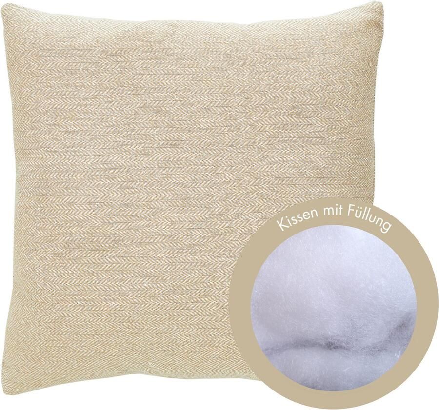 Andiamo Sierkussen Jenny Sierkussen visgraatpatroon vierkant 40x40 cm kussenhoes met vulling (1 stuk) - Foto 4