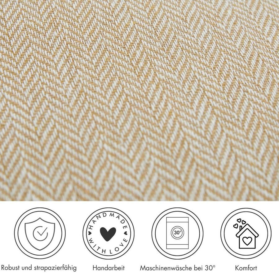 Andiamo Sierkussen Jenny Sierkussen visgraatpatroon vierkant 40x40 cm kussenhoes met vulling (1 stuk) - Foto 2