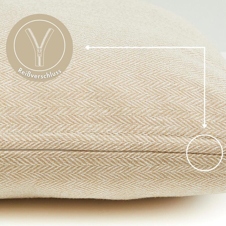 Andiamo Sierkussen Jenny Sierkussen visgraatpatroon vierkant 40x40 cm kussenhoes met vulling (1 stuk)