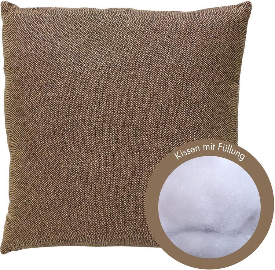 Andiamo Sierkussen Jenny Sierkussen visgraatpatroon vierkant 40x40 cm kussenhoes met vulling (1 stuk) - Foto 3