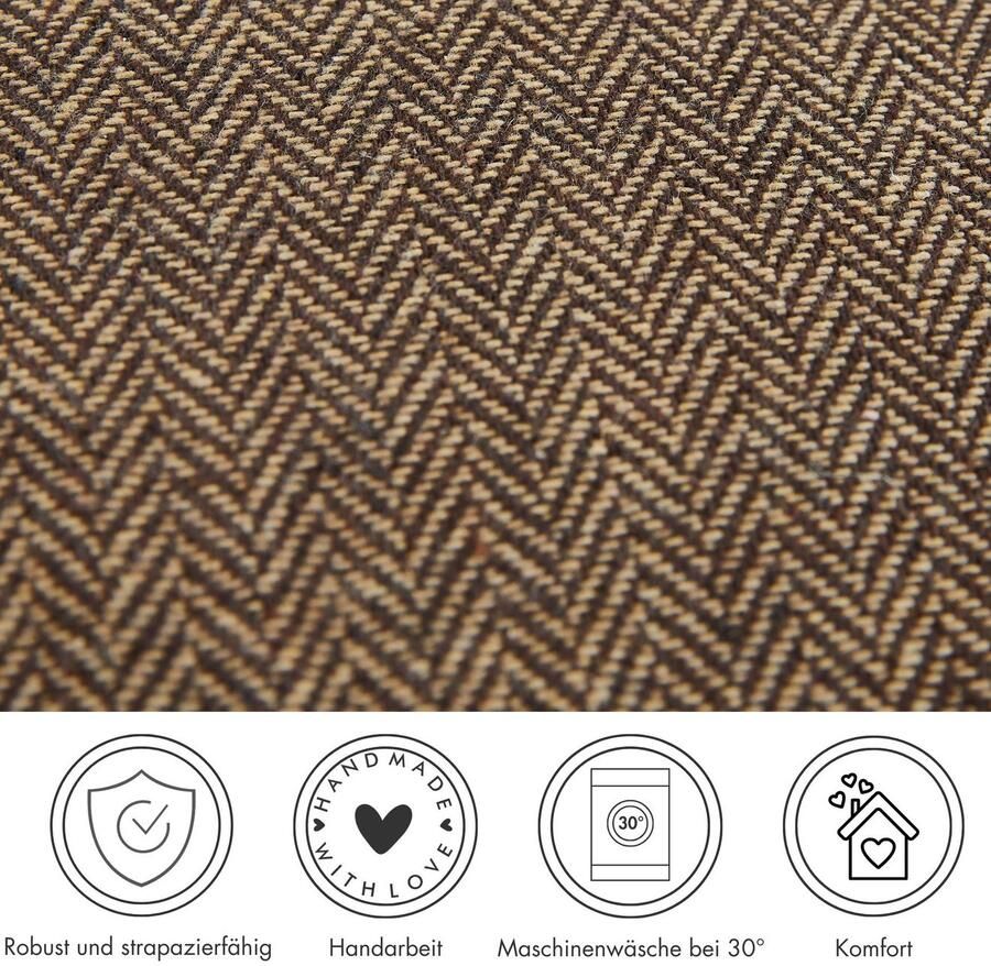 Andiamo Sierkussen Jenny Sierkussen visgraatpatroon vierkant 40x40 cm kussenhoes met vulling (1 stuk) - Foto 4