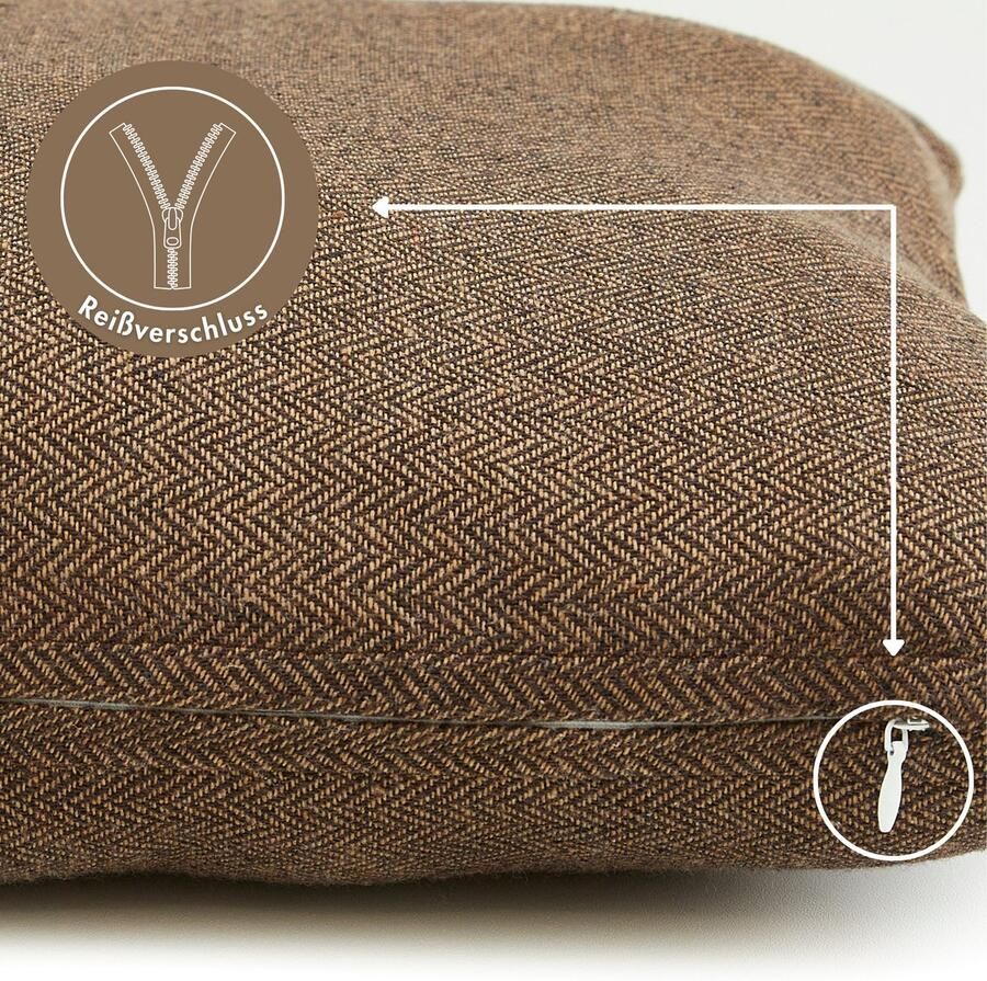 Andiamo Sierkussen Jenny Sierkussen visgraatpatroon vierkant 40x40 cm kussenhoes met vulling (1 stuk) - Foto 2