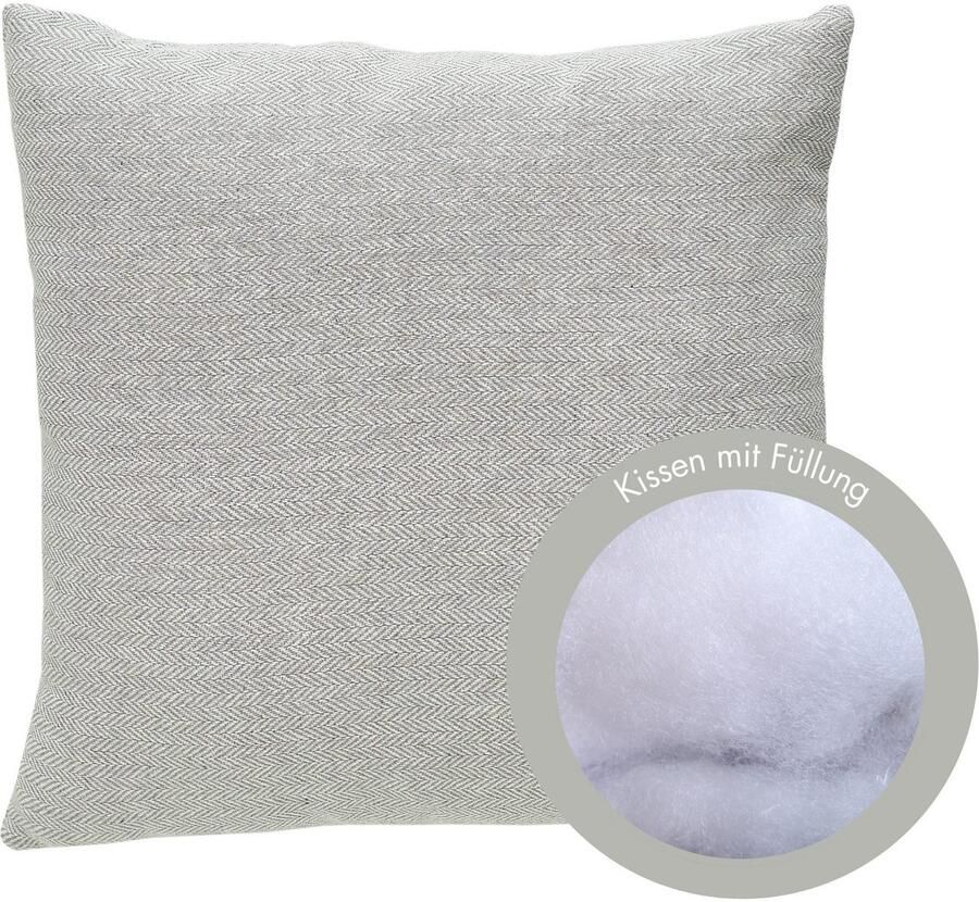 Andiamo Sierkussen Jenny Sierkussen visgraatpatroon vierkant 40x40 cm kussenhoes met vulling (1 stuk) - Foto 4