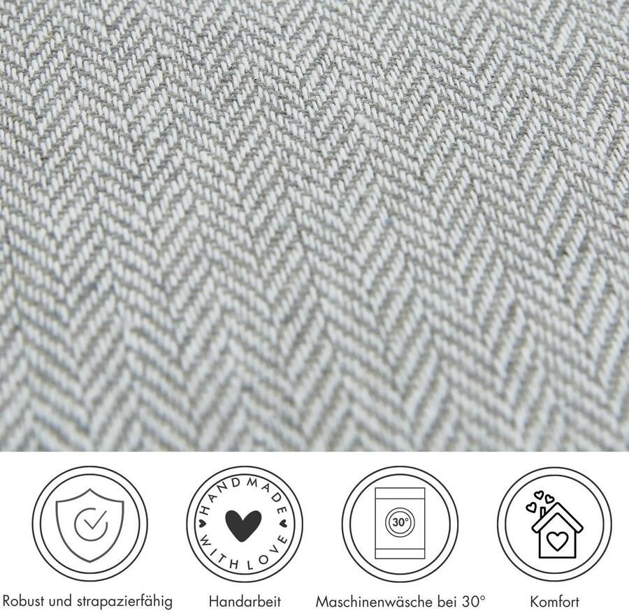 Andiamo Sierkussen Jenny Sierkussen visgraatpatroon vierkant 40x40 cm kussenhoes met vulling (1 stuk) - Foto 3