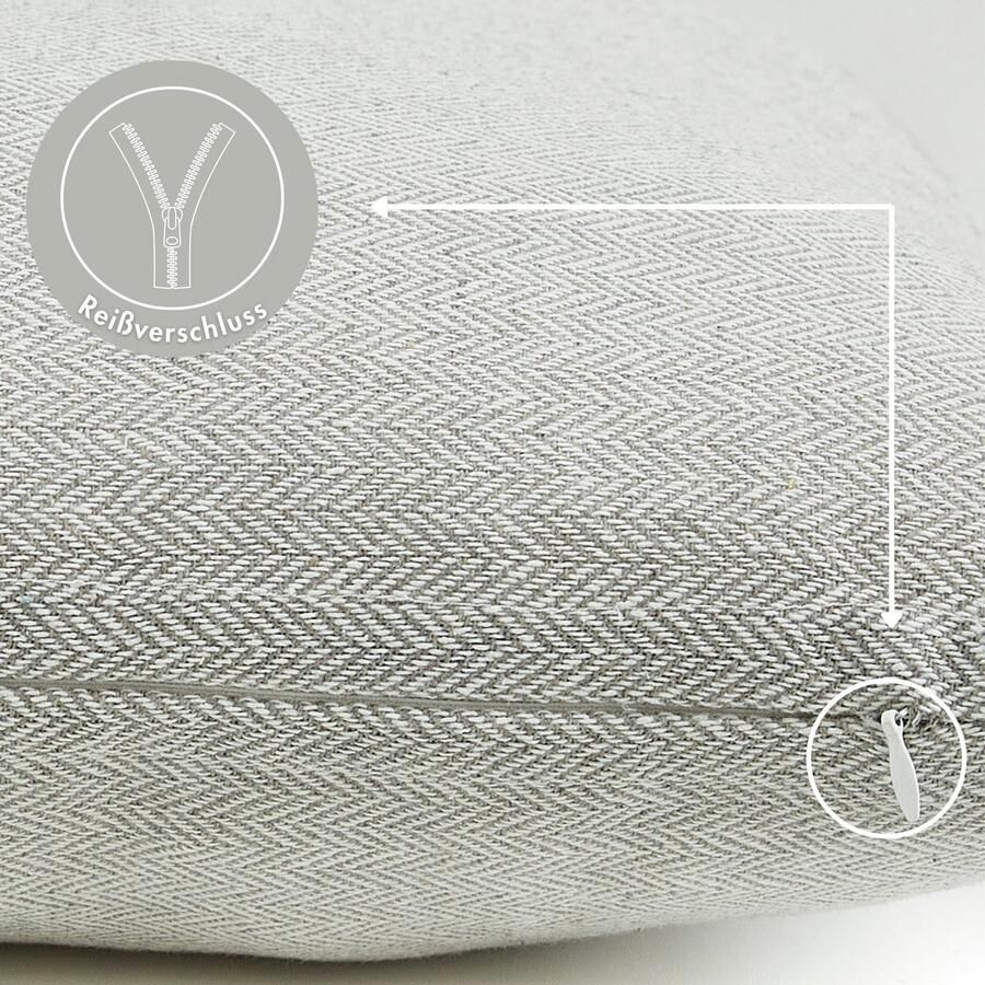 Andiamo Sierkussen Jenny Sierkussen visgraatpatroon vierkant 40x40 cm kussenhoes met vulling (1 stuk) - Foto 2