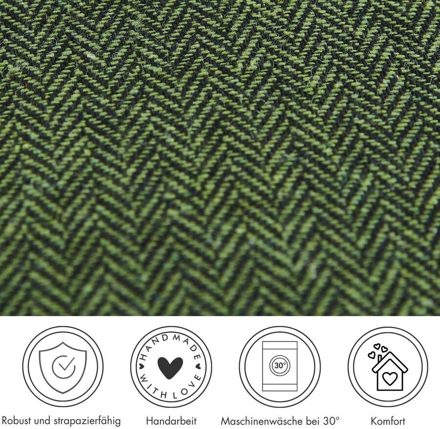 Andiamo Sierkussen Jenny Sierkussen visgraatpatroon vierkant 40x40 cm kussenhoes met vulling (1 stuk) - Foto 3