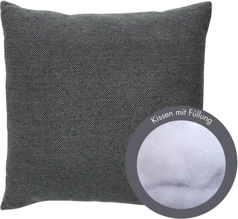 Andiamo Sierkussen Jenny Sierkussen visgraatpatroon vierkant 40x40 cm kussenhoes met vulling (1 stuk) - Foto 4