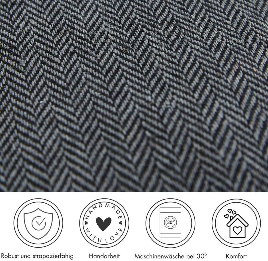 Andiamo Sierkussen Jenny Sierkussen visgraatpatroon vierkant 40x40 cm kussenhoes met vulling (1 stuk) - Foto 3