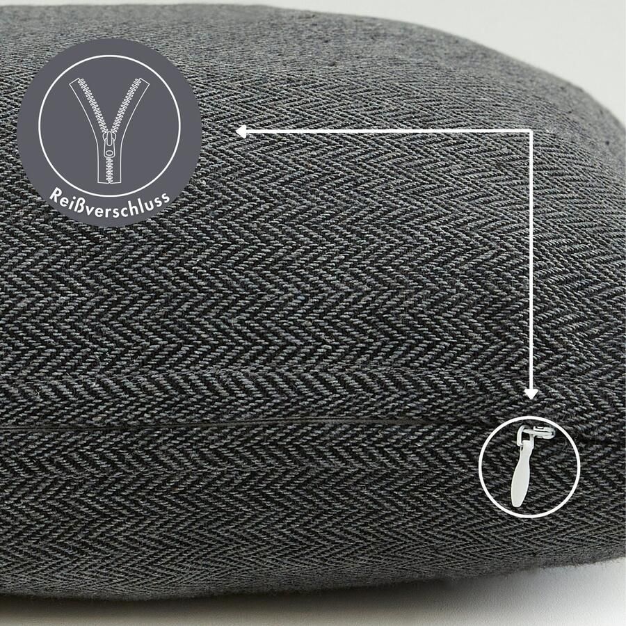 Andiamo Sierkussen Jenny Sierkussen visgraatpatroon vierkant 40x40 cm kussenhoes met vulling (1 stuk)