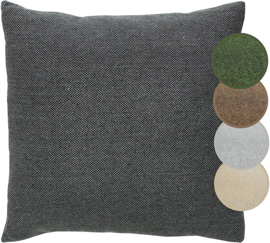 Andiamo Sierkussen Jenny Sierkussen visgraatpatroon vierkant 40x40 cm kussenhoes met vulling (1 stuk) - Foto 5