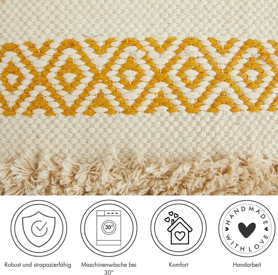 Andiamo Sierkussen Livia Etnisch patroon gestreept kussenhoes met vulling vierkant 45x45 cm (1 stuk)