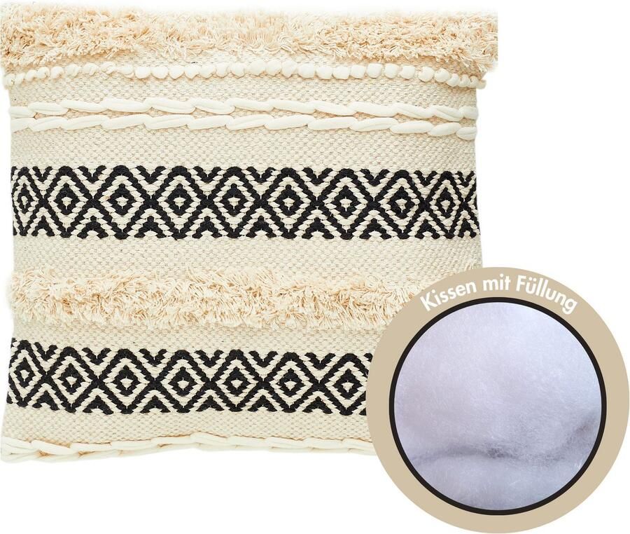 Andiamo Sierkussen Livia Etnisch patroon gestreept kussenhoes met vulling vierkant 45x45 cm (1 stuk) - Foto 4