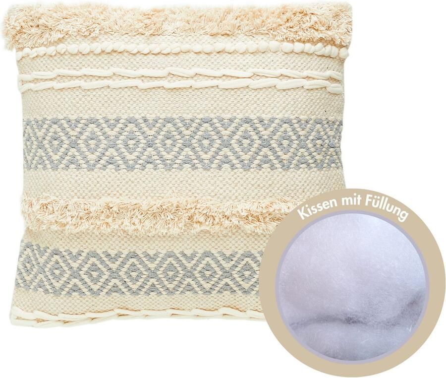 Andiamo Sierkussen Livia Etnisch patroon gestreept kussenhoes met vulling vierkant 45x45 cm (1 stuk) - Foto 4