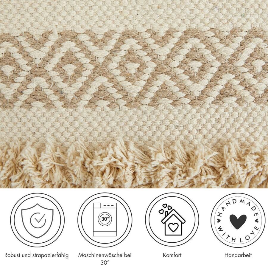 Andiamo Sierkussen Livia Etnisch patroon gestreept kussenhoes met vulling vierkant 45x45 cm (1 stuk)