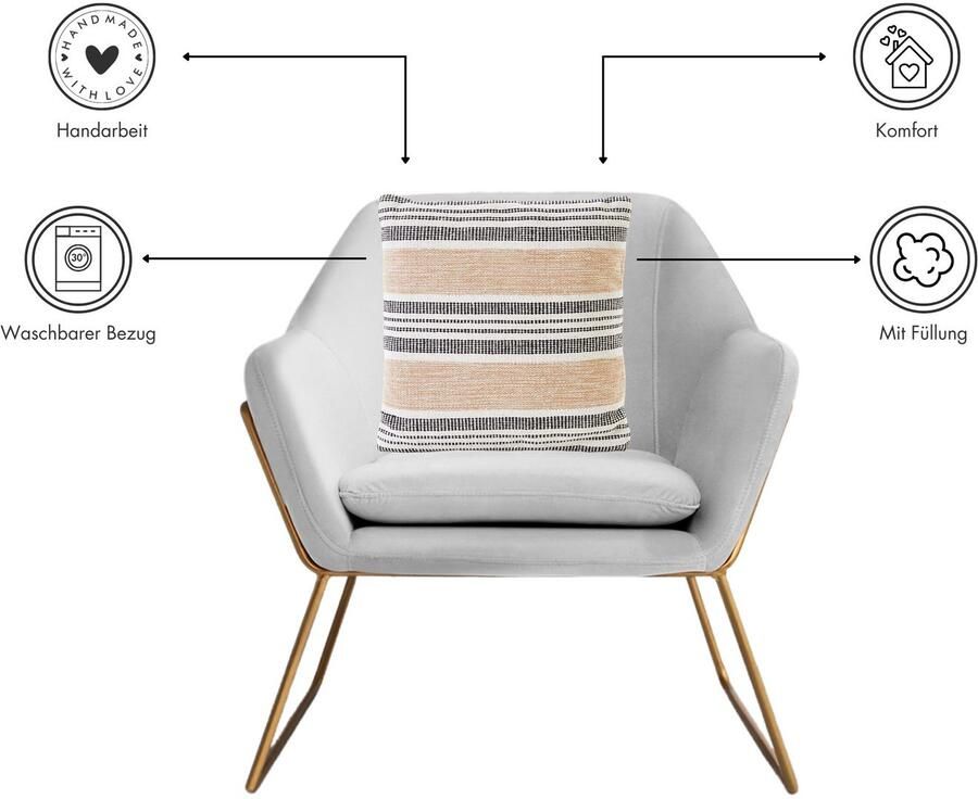 Andiamo Sierkussen Malena Etnisch patroon bankkussen kussenhoes met vulling vierkant 45x45 cm (1 stuk) - Foto 5