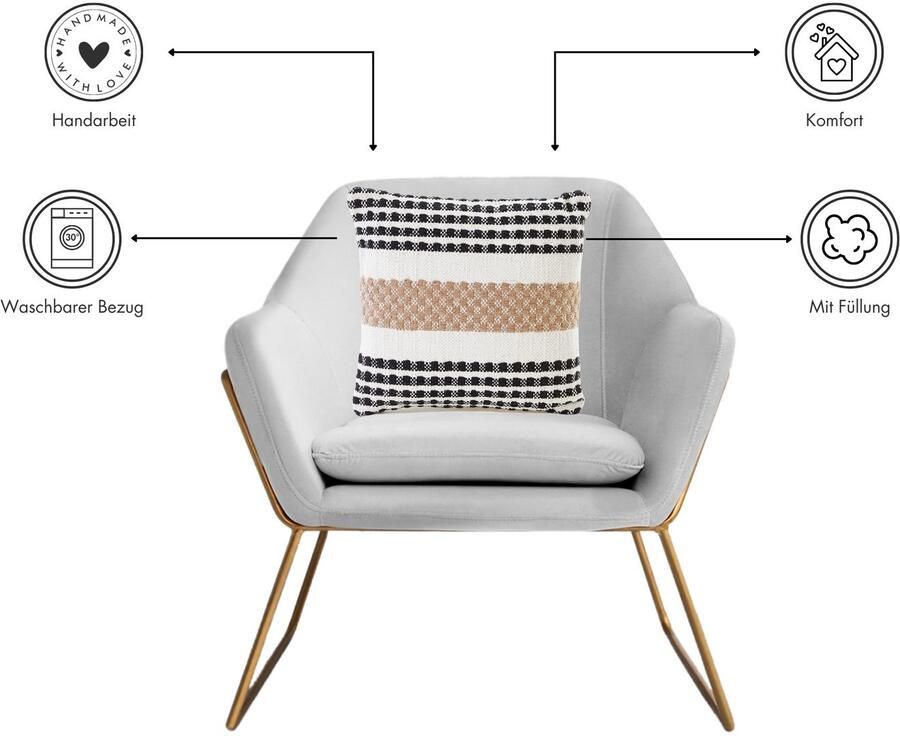 Andiamo Sierkussen Malena Etnisch patroon bankkussen kussenhoes met vulling vierkant 45x45 cm (1 stuk) - Foto 4