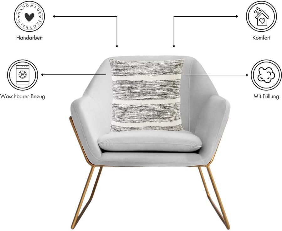 Andiamo Sierkussen Malena Etnisch patroon bankkussen kussenhoes met vulling vierkant 45x45 cm (1 stuk) - Foto 5