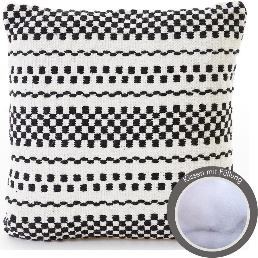 Andiamo Sierkussen Malena Etnisch patroon bankkussen kussenhoes met vulling vierkant 45x45 cm (1 stuk)