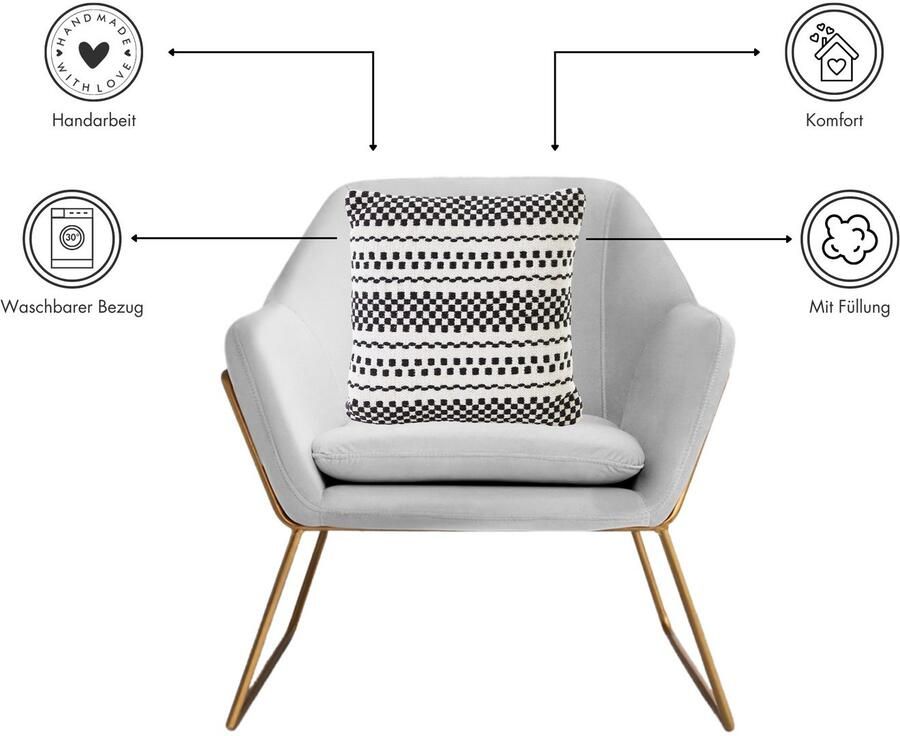 Andiamo Sierkussen Malena Etnisch patroon bankkussen kussenhoes met vulling vierkant 45x45 cm (1 stuk) - Foto 5