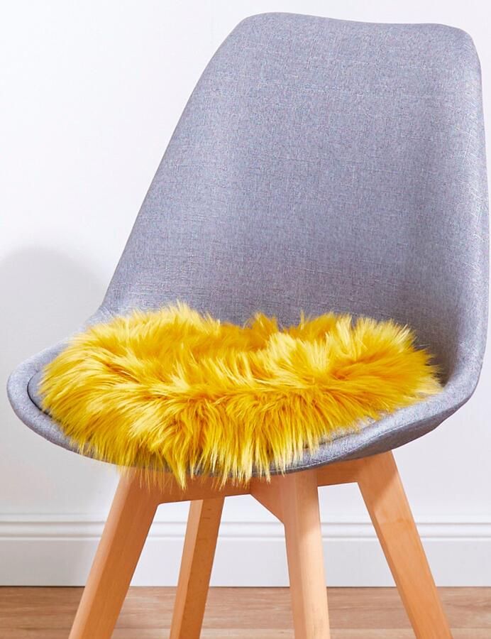 Andiamo Stoelkussen Ovium Zitkussen rond Ø 34 cm imitatiebont wasbaar set van 4 - Foto 8