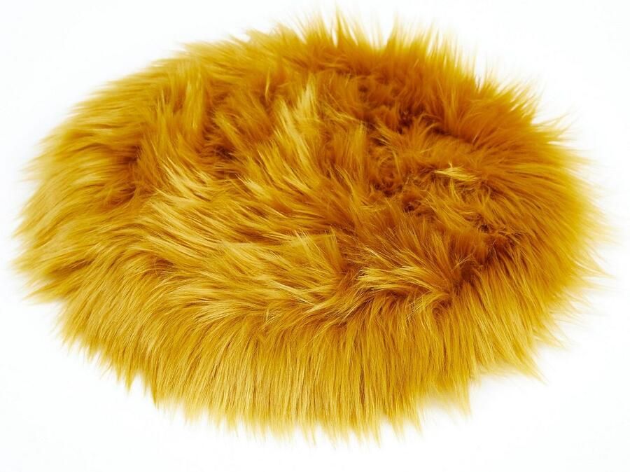 Andiamo Stoelkussen Ovium Zitkussen rond Ø 34 cm imitatiebont wasbaar set van 4 - Foto 2