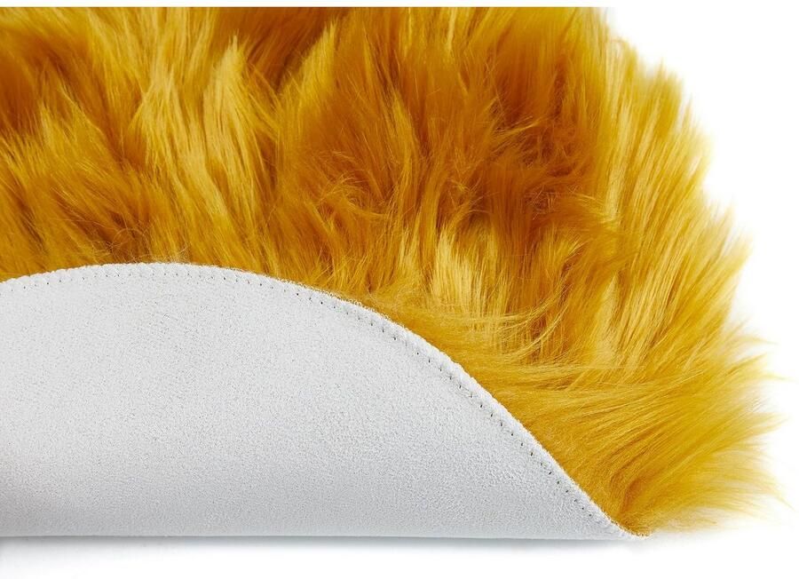 Andiamo Stoelkussen Ovium Zitkussen rond Ø 34 cm imitatiebont wasbaar set van 4 - Foto 3