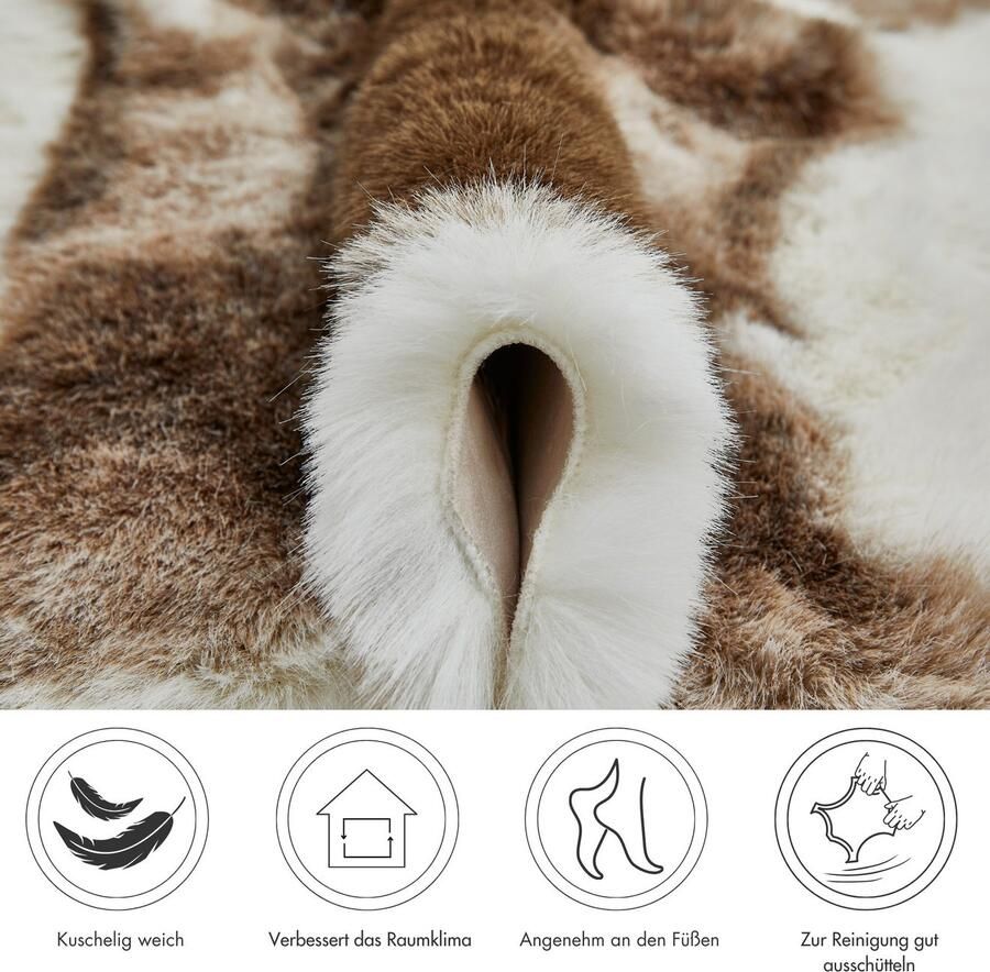Andiamo Vachtvloerkleed Rendiervacht Rentier-kunstbont zacht & knuffelig woonkamer slaapkamer - Foto 3
